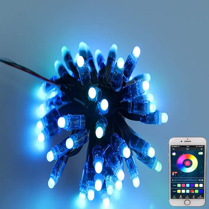 Color Changing String Lights Outdoor 50LED 24.6ft Waterproof Dream Twinkle LED Lights for Wedding Party Holiday Christmas Garden Backyard Decoration