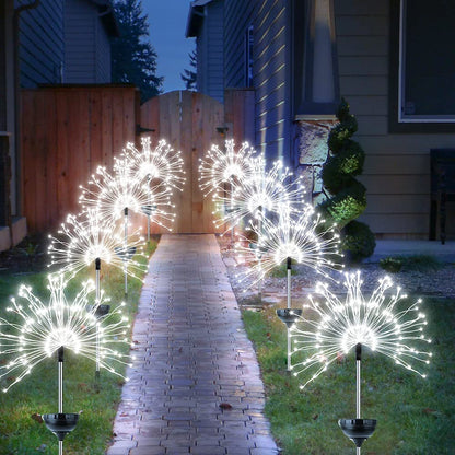 Honche Solar Garden Lights, 2 Pack Decorative Solar Outdoor Lights Waterproof IP65 8 Lighting Modes Firework Lights for Garden Patio Counrtyards Pathway Part