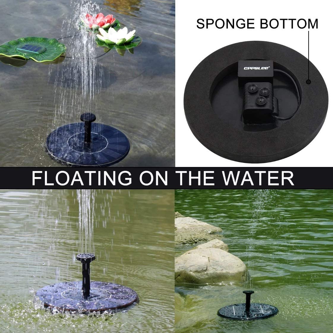 Solar powered fountain pump Outdoor Free Standing floating 1.4W for Bird Bath Garden Pool Pond Patio