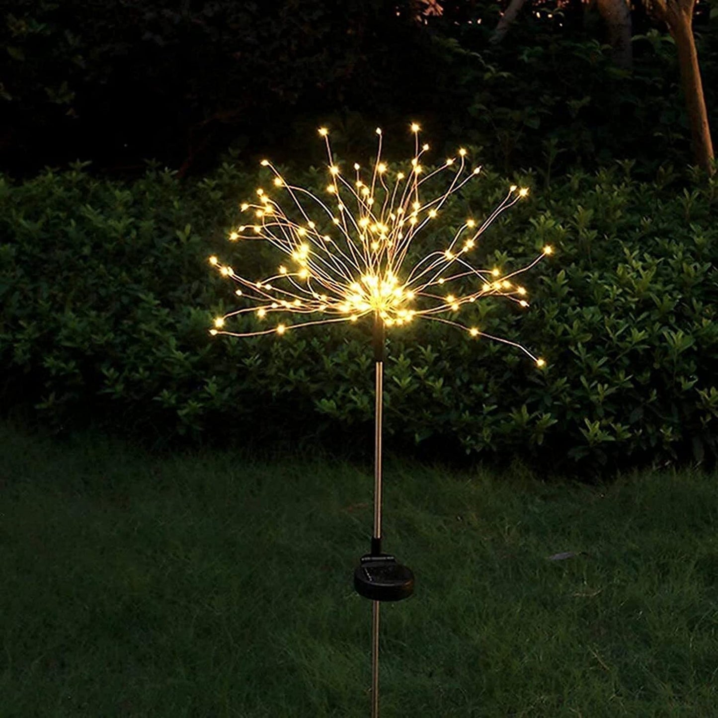 Honche Solar Outdoor Lights Fireworks Fairy Firefly String Lights Starburst Lamp Flowers Trees Patio Pathway Party Solar Garden Lights Outdoor Waterproof Christmas Decorations 2 Packs(TY-Warm White)